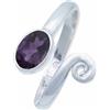 mantraroma Anello in argento 925 con ametista e pietra viola regolabile, pietra preziosa in vero argento sterling da donna, regalo