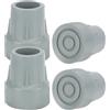 supregear 4pz Punta Gomma 25mm per Stampelle, Bastoni, Deambulatori, Sedie WC, Sgabelli Doccia, Panchine da Bagno, Universali Antiscivolo, Grigio