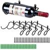 BSTKEY - Set di 6 portabottiglie da parete in ferro, per bottiglie di vino e liquore Bocca della bottiglia a destra