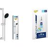 GROHE Vitalio Start 110 QuickFix & QuickGlue S - Set doccia (doccia tonda da 11 mm 2 getti, flessibile 1,75 m, asta da 60 cm, extra risparmio idrico), facile da montare, cromo, 2794810E