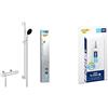 GROHE Precision Start & QuickGlue S - Set doccia termostatico esterno (doccia tonda 11, 1 getto, flessibile doccia 1,75 m, asta doccia 90 cm, funzioni di sicurezza, risparmio idrico), cromo, 34854001