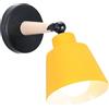 TOKIUS Applique da parete Interno Vintage Lampada da parete Moderno Applique Industrial E27 Lampadari e Plafoniere Cucina regolabile 180 gradi 60W (Giallo, Senza interruttore -1 pezzo)