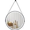 LIFEZEAL Specchio da Bagno Rotondo Anti-appannamento, Tondo Retroilluminato con Interruttore Tattile, da Appendere alla Parete con Luce LED di 3 Colori, Diametro 60 cm, Nero