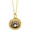 MYSTIC JEWELS - Ciondolo a mano di Fatima e malocchio con pietre, gioiello in argento Sterling 925, minimalista, per donne e ragazze, con scatola regalo, 40 + 5 cm, Zirconia cubica