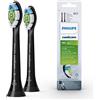PHILIPS Sonicare Testine per spazzolino sonico Original W2 Optimal White Standard - Confezione da 2 unità in nero modello HX6062/13, Vecchio, 2 Testine