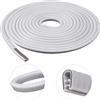 SOEWIOU Striscia Protettiva per Bordi delle Portiere Auto, 10M Guarnizione in Gomma a Forma di U, Protezione del Bordo Della Portiera Dell'auto Nero, Universale Guarnizione Porta Auto (10M Bianco)
