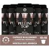 Pellini Top 100% Arabica, 100 Capsule in Alluminio Compatibili Nespresso, Miscela pregiata di Caffè 100% Arabica con Sentori di Cacao e Agrumi, 10 Confezioni da 10 Capsule