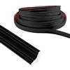 WanderGo Listello con quadrante nero, battiscopa flessibile per soffitti, piastrelle in plastica, bordo per piano di lavoro, parete, soffitto, armadio, controsoffitto, bordi e angoli (12 x 9 mm-2,5 m, nero)