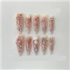Generic Set di 10 unghie finte indossabili fatte a mano, per danza del balletto, toppe per nail art a pressione lunga (colore: 4, taglia: M)