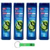 Beni Culinari 4 X Clear ANTI SEBO Men Shampoo per capelli e cuoio capelluto grasso, shampoo antisebo da 225 ml + portachiavi Beni Culinari