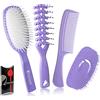 BOREAL Set Spazzola Capelli Districante. Pneumatica + Asciugatura + Pettine + Districante. Adatto all'uso in Doccia. Capelli Bagnati, Asciuti, Lunghi, Lisci, Ricci. Adatte a Distribuire Creme e Balsamo.