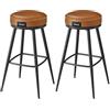 VASAGLE EKHO Collezione - Sgabelli Cucina Set da 2, Sgabelli da Bar Girevoli, Sedie Cucina, Rivestimento con Cucitura, Moderno di Metà Secolo, Altezza 76 cm, Facile da Montare, Marrone Caramello