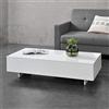 [en.casa] Tavolino Centrale da Salotto con Piano Rettangolare Tavolo Basso per Soggiorno Camera da Letto Studio 115 x 55 x 31 cm - Bianco Lucido