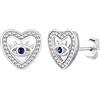 Supcare Malocchio Orecchini Donna Argento 925, Cuore Orecchini Brillantini con Occhio di Allah, Amuleto Portafortuna Gioielli Accessorio Donna, Idee Regalo