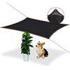 Tobengda Tenda da sole rettangolare, 2 x 3 m, colore nero, con occhielli, 70% protezione solare, in tessuto per giardino, terrazza, protezione UV, protezione per piante, piscina, cane