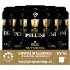 Pellini Gran Aroma 100% Arabica, 100 Capsule in Alluminio Compatibili Nespresso, Caffè 100% Arabica delicato con Note Floreali e di Amaretto, 10 Confezioni da 10 Capsule