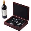 Cooko Apribottiglie Manuale,Vino Cavatappi con Aeratore,Versatori,Vino Accessori Incluso 9 Pezzi con Caso Wood Regalo