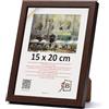 3-B MEGA - Cornice portafoto in legno, colore marrone scuro (noce con venature ottiche), 15 x 20 cm