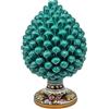 sicilia bedda - Pigna Siciliana con Piede Decorato - Modello Maioliche - Ceramica di Caltagirone (Altezza 32 x 18, Verde)