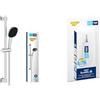GROHE Vitalio Comfort 110 & QuickGlue S - Set doccia (doccia quadrata da 11 cm 2 getti: pioggia e getto, flessibile doccia da 1,75 m, asta doccia da 60 cm, sistema anticalcare), cromo, 26928001