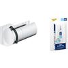 GROHE QuickFix Vitalio Universal supporto a parete regolabile per doccette e QuickGlue S, forza di tenuta massima 20 kg, estremamente facile da montare con GROHE QuickGlue, cromato, 26183001