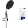 GROHE Vitalio Start 110 & QuickGlue S-Set doccia (doccia tonda da 11 cm 2 getti, sistema anticalcare, flessibile da 1,75 m, supporto a parete, risparmio idrico, extra facile da montare) Cromo 27950001
