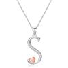 Mesovor Collana con Iniziale in Argento Sterling 925 per Donna, Regali di Gioielli con Collana con Lettera in Argento Sterling per Madre Sorella Moglie (S)
