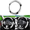 JNNJ Coprivolante Auto, Coprivolante in Pelle Microfibra, Copri Volante Antiscivolo Traspirante Durevole, Universale Protezione Custodia Volante Auto per Maggior Parte Macchina Autocarri(Nero+Bianco)