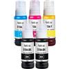 DOREE 104 Inchiostro 1Set 5Pack (2x Nero, Ciano, Magenta, Giallo) Compatibile con Epson 104 EcoTank per Epson EcoTank ET-2710 ET-2711 ET-2712 ET-2714 ET-2715 ET-2720 ET-2726 ET-4700