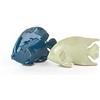 Ceramiche Azzaro & Romano Caltagirone CEAR ceramiche - Set di 2 Pesci in Ceramica, Blu e Verde Chiaro, Fatti a Mano, Tipici della Tradizione delle Ceramiche Siciliane Caltagirone