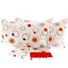 Mariella Bruni Completo Letto Matrimoniale Microfibra Set Lenzuola 3 Pezzi sopra sotto con Angoli Federa (Sferografie Rosso)