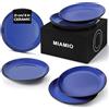 MIAMIO - Set di piatti/Set di stoviglie in ceramica stoneware - Collezione Le Papillon (Blu, 21 cm)