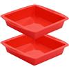 Litinliv 2 Pezzi Stampo Silicone Torta, Stampo Quadrato per Torte in Silicone, Cottura Antiaderente Stampo, Stampi Panificazione Silicone Riutilizzabili per Torte, Microonde, Pane, 26 x 24 x 6 CM