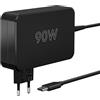 goobay Caricatore USB C da 90 W, con cavo e protezione contro il surriscaldamento per MacBook Pro, Lenovo ThinkPad, Chromebook / 65420