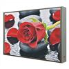 CCRETROILUMINADOS Quadro con cornice in legno laccato bianco illuminato con luce LED rosa Zen