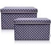 LIFENEY Set di 2 contenitori per bambini (37 x 25 x 21 cm), cestino portaoggetti per cameretta dei bambini e soggiorno, scatola per bambini (punti antracite)