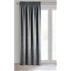 Eurofirany MIRELA - Tenda in velluto, con fettuccia arricciata, 1 pezzo, motivo dorato, oscurante, glamour, per soggiorno, camera da letto, 140 x 270 cm, grigio scuro