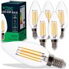 V-TAC 6x Lampadine LED Filamento Candela con Attacco E14-4W (Equivalenti a 35W) - 400 Lumen - Lampadina LED Massima Efficienza e Risparmio Energetico - 4000K Luce Naturale
