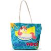 Puckator - Borsa Mare in Tela di Cotone - Unicorno - Vacation Vibes - Borsa da Spiaggia