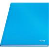 Leitz Quaderno a righe A4, 160 pagine, 80 fogli di carta certificata FSC da 80 g/m², copertina rigida robusta e antigraffio, per ufficio, scuola o come diario, serie Solid, azzurro, 46650030