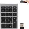 Agatige Tastierino Numerico Wireless Bluetooth, Tastierino Numerico a 22 Tasti Tastierino Numerico Portatile Wireless Bluetooth Estensioni del Tastierino Numerico per Laptop PRO Tablet Windows(Grigio Ferro)