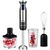 BEHOME Frullatore tritatutto multifunzione 3 in 1 | Tritatutto 8 velocità con 860ml Bicchiere 600ml Frusta | Minipimer Mixer a Immersione 800 W con Luce Led