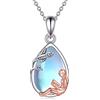 YFN Regalo per libri in argento Sterling, con ciondolo a forma di libro, con pietra di luna, per donne, ragazze, amanti dei libri
