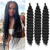 Labooe Ocean Wave Braiding Hair for Black Women Deep Wave Crochet Hair Ocean Wave Crochet Synthetic Hair Extension for Boho Braids (1B#, 24inch-3packs)