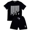 hermet Juventus, Pigiama Uomo Cotone, T-Shirt Maniche Corte e Pantaloncino, Pigiama Uomo Cotone Leggero Estivo, 100% Jersey di Cotone, Bianco e Nero, Taglia L