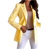 HHMY Blazer, giacca estiva da donna, a maniche lunghe, elegante, da montagna, tinta unita, slim fit, da donna, lungo, da lavoro, da lavoro, da lavoro, da ufficio, da donna, giallo., XXL