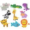 Pracht Creatives Hobby GmbH Set di Adesivi per la Pittura a Diamante, Motivo Animali dello Zoo, Set per Creare Adesivi con Pietre Glitterate, per Bambini dai 5 Anni in su