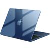 EooCoo Cover Compatibile con MacBook Air 13 M2 M3 M4 2022 2024 2025 A2681 A3113 A3240 con Display Liquid Retina 13,6 Pollici, Plastica Rigide Protection Custodia Liscia - Cristallo Mezzanotte