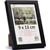 3-B - Cornice portafoto modello Lund - Nero - 9 x 13 cm - Cornice in legno, portafoto, cornice per ritratti con vetro acrilico