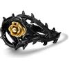 GTHIC Anelli Gotici Vintage Spine Nere e Oro Giallo Fiore di Rosa Anelli Gioielli Grunge Estetica Dichiarazione Anelli Punk Anelli Goth in Acciaio Inossidabile per Donne Uomini Taglia 6-11